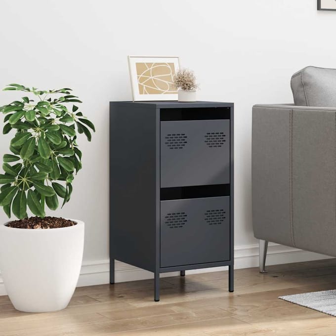 vidaXL - Dressoir - 35x39x73,5 - cm - koudgewalst - staal - antracietkleurig