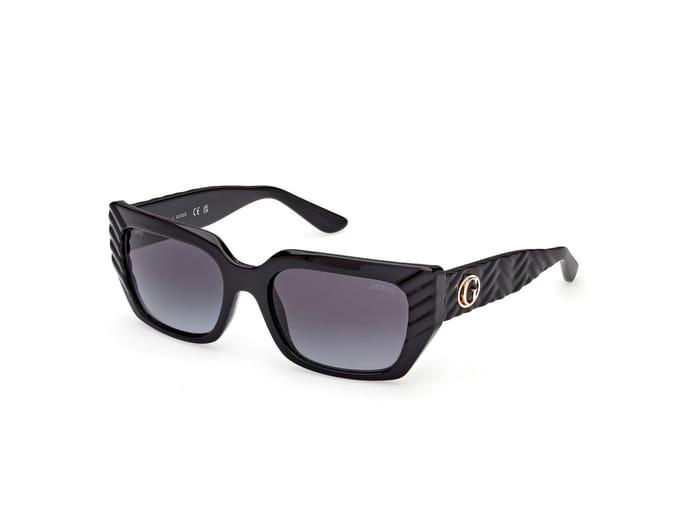 Guess Zonnebril Met Glanzend Zwart Frame En Getinte Glazen Met Kleurverloop