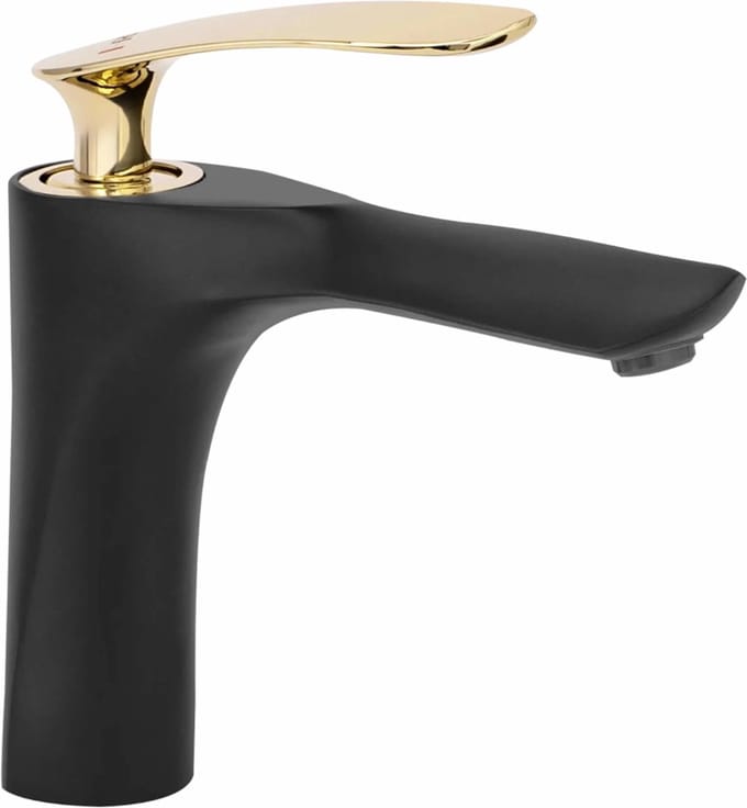 Rea Orbit Black Gold Low - Wastafelkraan - Zwart/Goud