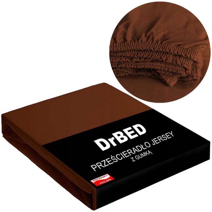 DrBED Jersey Hoeslaken - 90x200 cm - Ademend - Elastisch - Bruin
