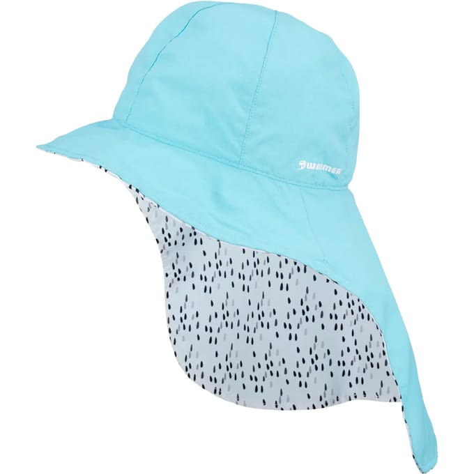 Waimea UV Hoed - met Achterflap - Kinderen - Omkeerbaar - Blauw - Maat 52
