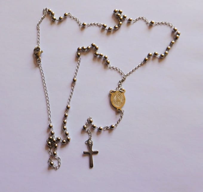 Ketting met hanger kruisje sterling zilver.