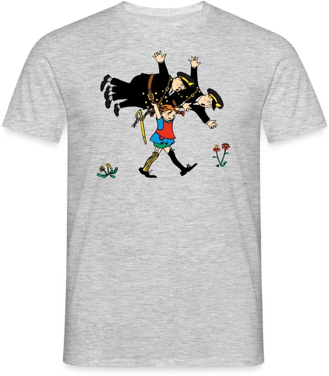 Pippi Langkous Pippi En De Politie T-Shirt Heren
