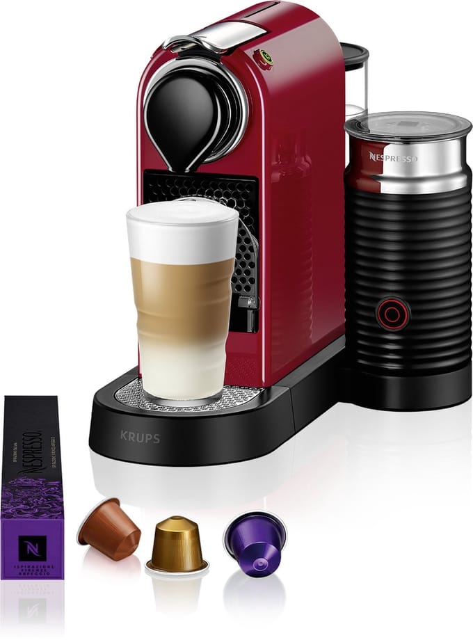 Krups Nespresso Citiz & Milk XN7615 - Koffiecupmachine - Rood - Inclusief Melkopschuimer - Compact