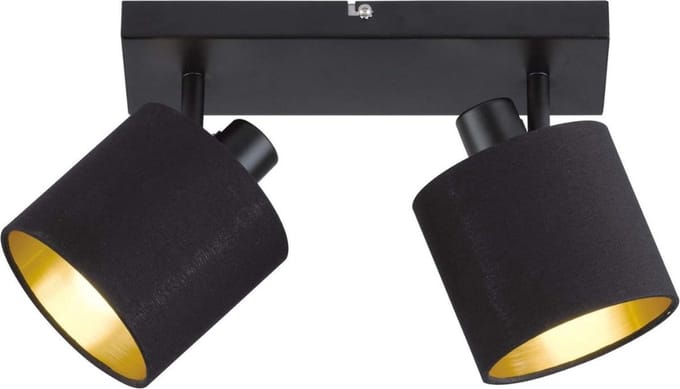 Verlichting Spotbalk - Metaal, Mat Zwart/Goudkleurig - Modern en Stijlvol Design