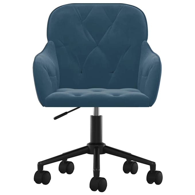 vidaXL - Kantoorstoel - draaibaar - fluweel - blauw