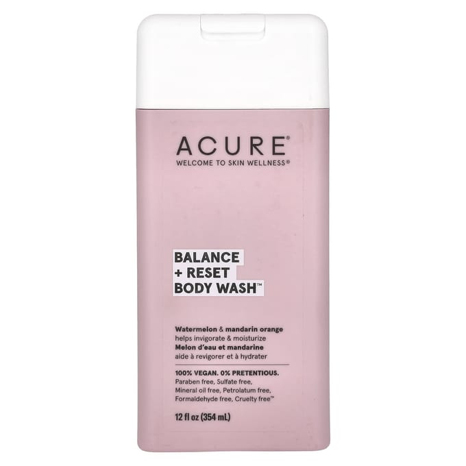ACURE, Body Wash, Balance + Reset, Watermelon & Mandarin Orange, 12 fl oz (354 ml) white