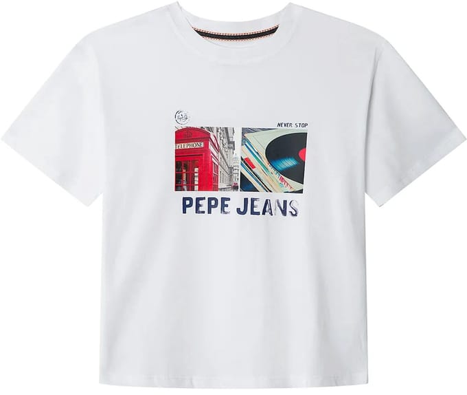 Pepe Jeans Ash T-shirt Met Korte Mouwen Wit 8 Years Jongen