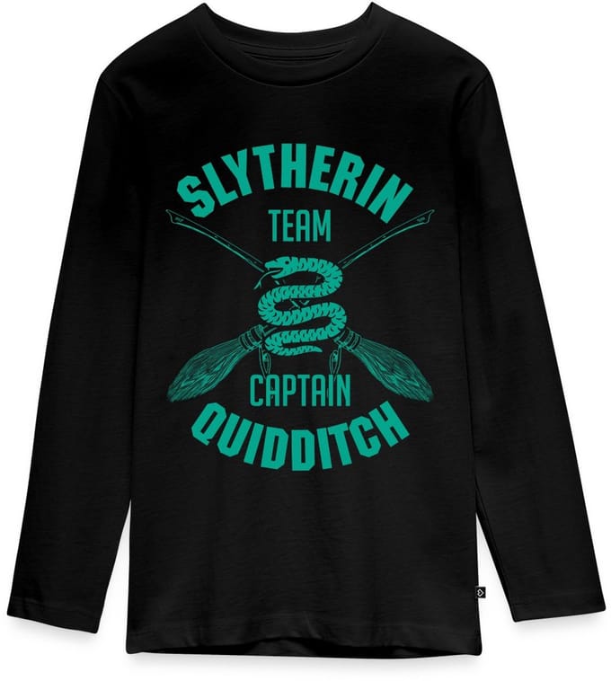 Harry Potter Slytherin Team Captain Quidditch Premium T-Shirt Tiener Lang