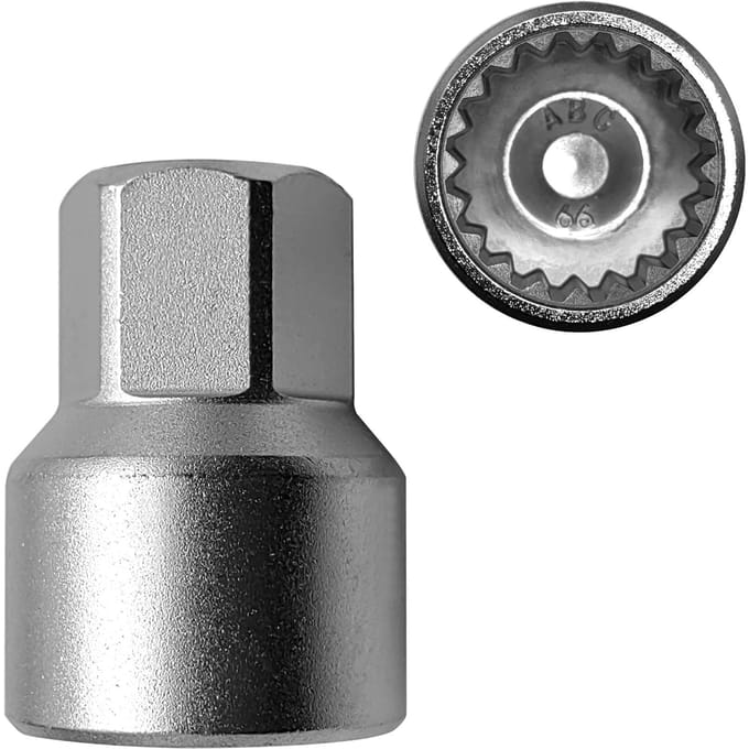 Wielmoersleutel Vervanging voor Porsche, 69 Dunwandige Wielmoersleutel Adapter, Wiel 66 gray