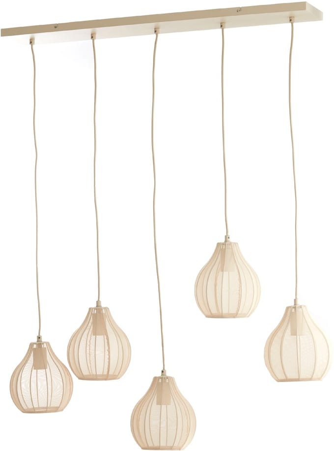 Light & Living Hanglamp Elati 5-lamps - Zand - Japandi