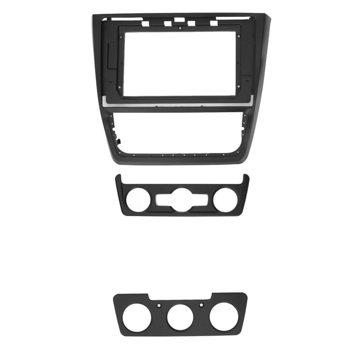 Auto Navigatie Paneel Frame Dashboard Bekleding Kit met 2 Accessoires ABS Naadloos Automobiel black