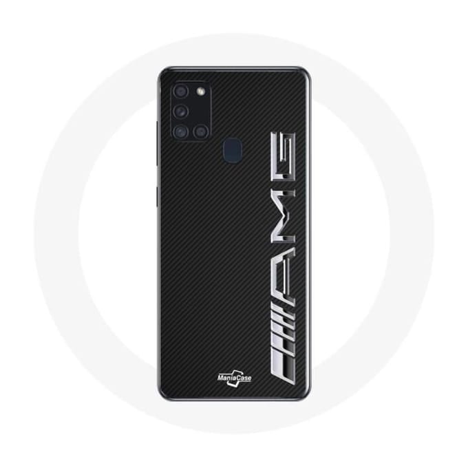 Coque - Maniacase - Samsung Galaxy A21S - Logo AMG - Carbone - Souple noir