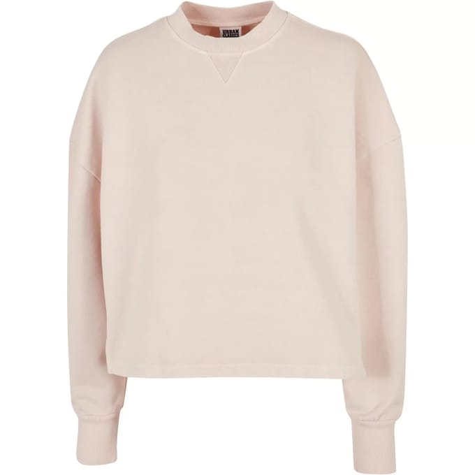 Urban Classics - Heavy Terry Garment Dye Crewneck sweater/trui - M - Roze