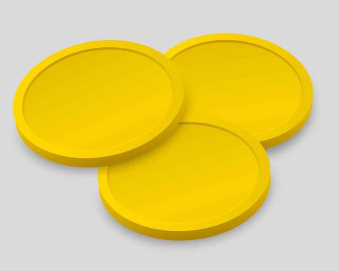 Blanco Consumptiemunten 29mm / Betaalmunten (per 250 stuks) - GEEL
