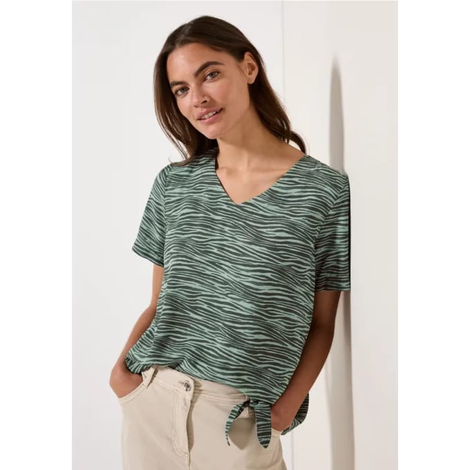V-hals blouse met print