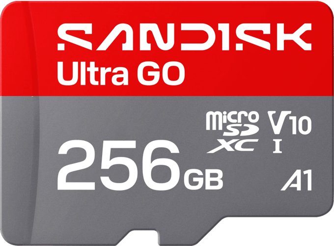 SanDisk microSDXC Ultra GO 256GB (UHS-I, V10, U1, C10, A1, 190 MB/s)