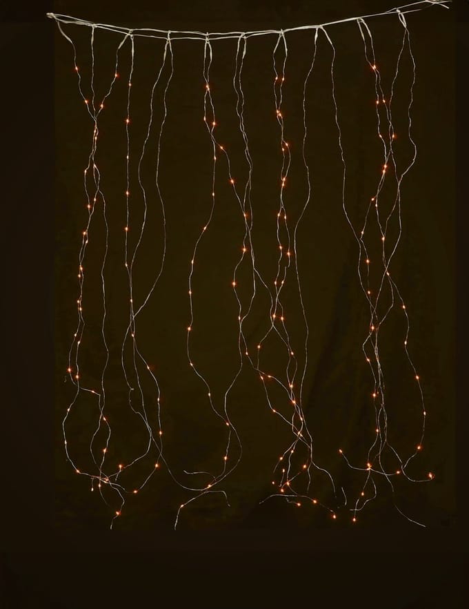 GUIRMA - Warm wit lichtgordijn 1,7 x 0,5 m, 90 leds, buiten, 8 standen