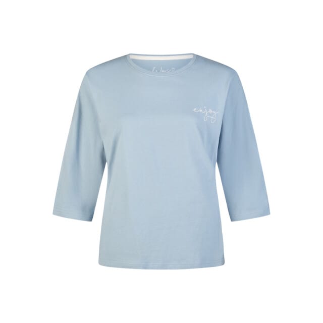 By Louise Dames Pyjama Set Lang/Driekwart Mouw Lichtblauw/Wit Gebloemd - Maat M