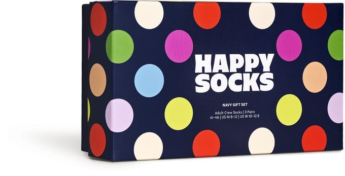 Happy Socks unisex giftbox 3P sokken navy blauw