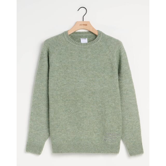 J.C. RAGS Heren Trui Ronde Hals Groen