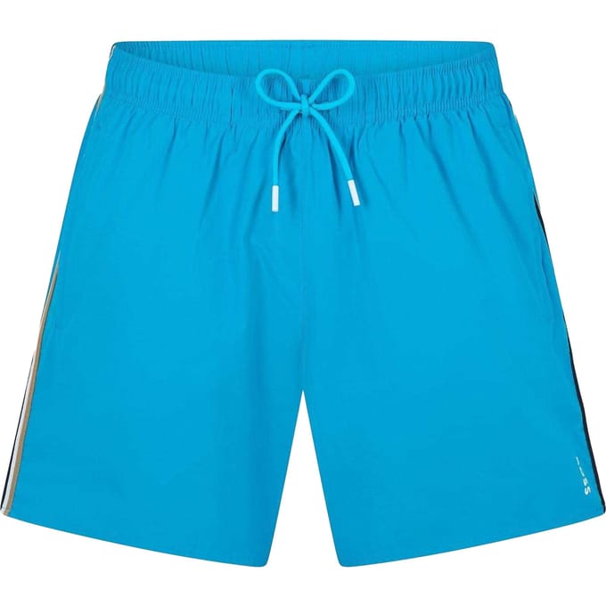 Boss Heren Iconic Zijstreep Zwemshort (Turquoise/Aqua)