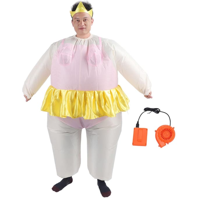 Opblaasbaar Kostuum Grappig Polyester met Blazert Opblazen Balletpak voor Feest Cosplay Halloween roze