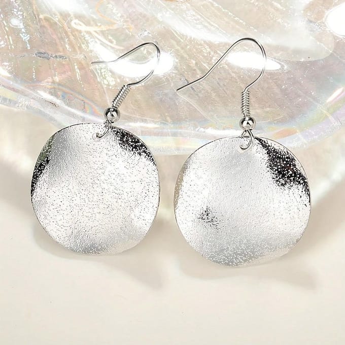 Ronde Hangende Oorbellen one-size zilver