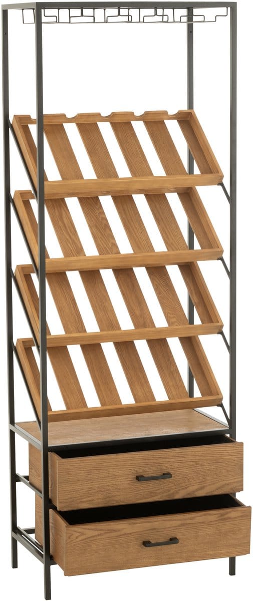 J-Line barkast Wine - hout - naturel/zwart - large
