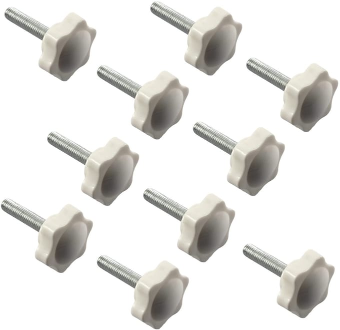 NTH products- Handgreep Ster - 10 Stuks - M10x30 - Wit Plastic - Hex Vorm - 38 Mm - Handvat