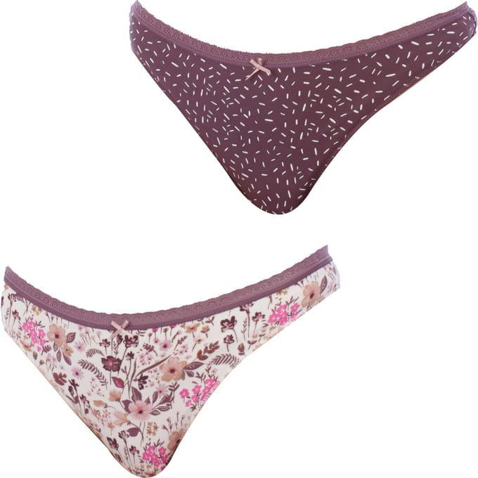 Set van 2 katoenen strings 1031248 Dames