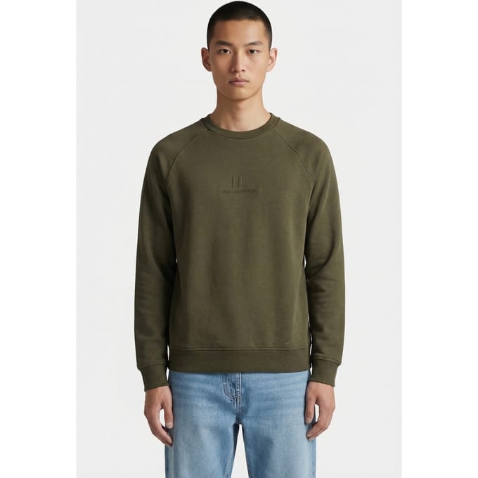 Karl Lagerfeld Dark Green Sweat Crewneck Maat: L | Sweaters Outlet | Heren | Groen