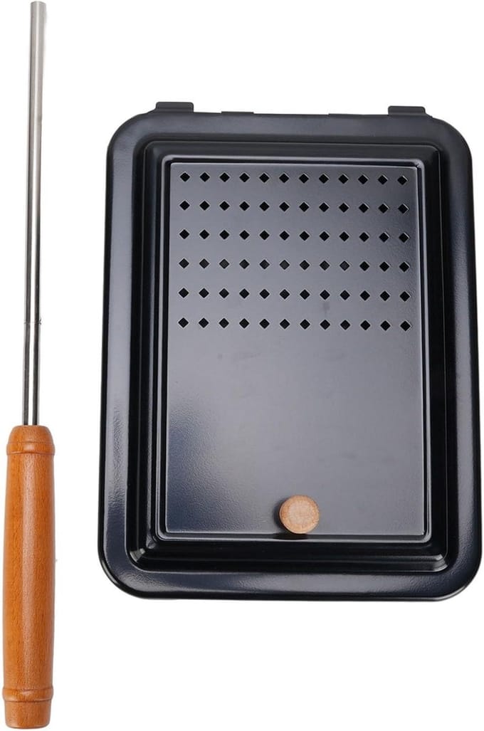 Popcorn Maker - Popcorn Pan - Buiten Koken - Lange Houten Handgreep - N.v.t. - Zwart