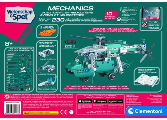 Clementoni Wetenschap & Spel Mechanica - Vliegtuigen en Helikopters - Constructie Speelgoed - Vanaf 8 jaar