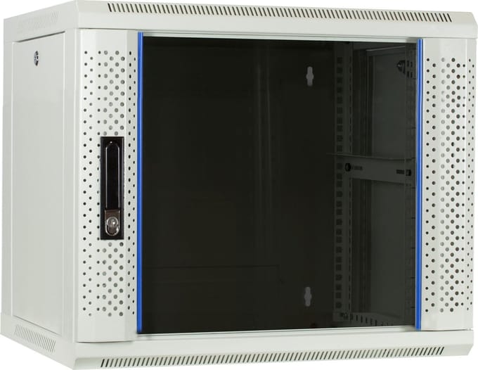 DSIT 9U witte wandkast met glazen deur 600x450x500mm (BxDxH) - serverbehuizing - serverrack - serverkast - 19 inch