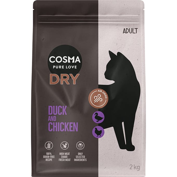 2x2kg Cosma Katten Droogvoer Eend & Kip