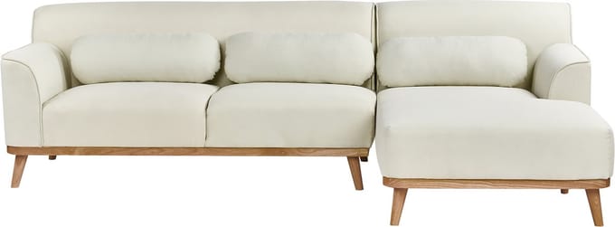 SIMOS - Hoekbank - Gebroken wit - Linkszijdig - Polyester