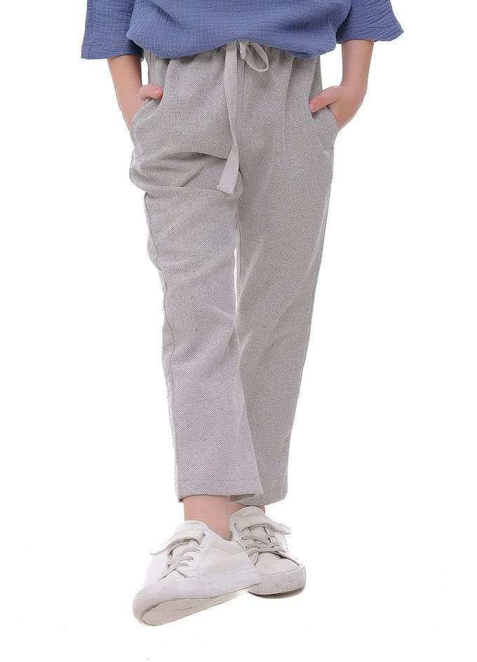 RobyKris Meisjes Broek - Katoen - Beige - Maat 110-116