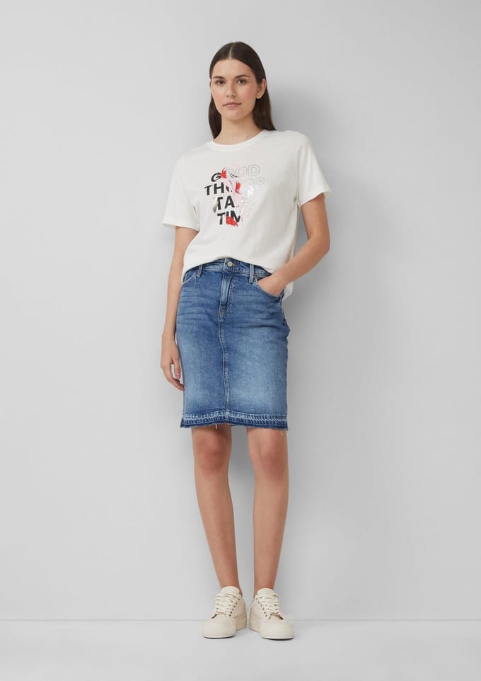 s.Oliver - female - Korte denim rok met open zoom