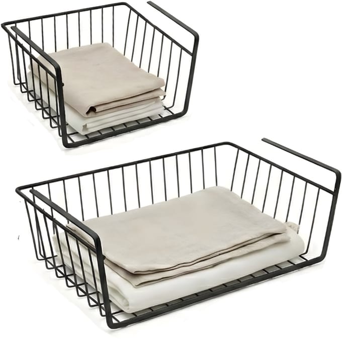 Metaltex - Set van 2 - Hangmand Babatex - Kasthangmand - 30/50 cm - Zwart - Organizer