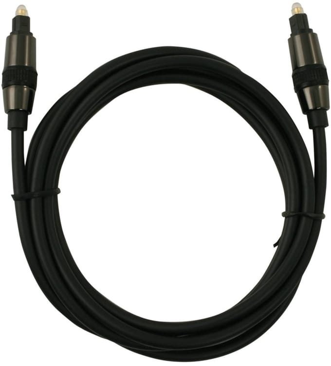 Optische kabel 1m Toslink connector metaal zwart