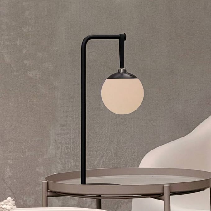 Dyberg Larsen Odin LED-decolamp op accu, zwart/wit, IP44