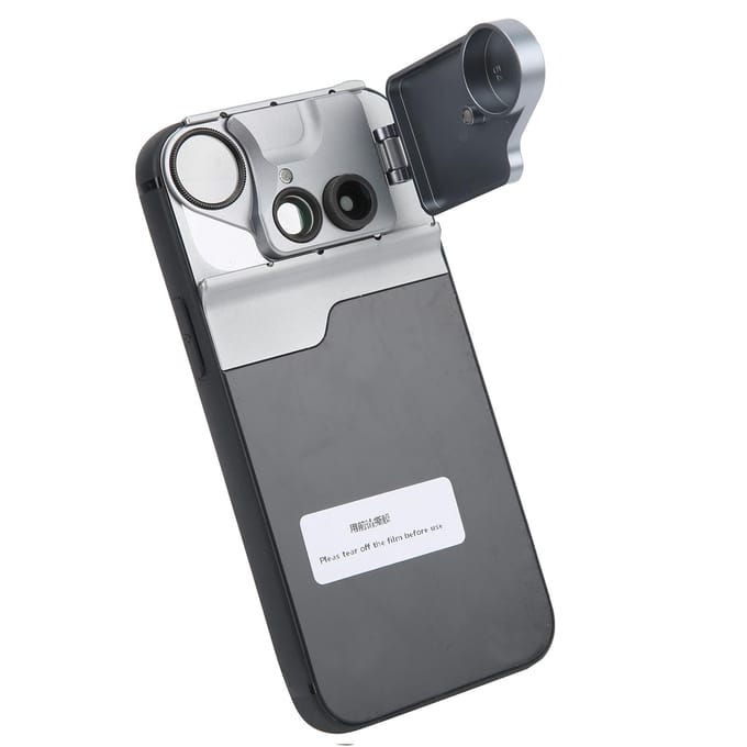 Multi-Lens Mobiele Telefoonhoesje voor iPhone 12 Mini met MacroFisheyeCPL Filterlens white