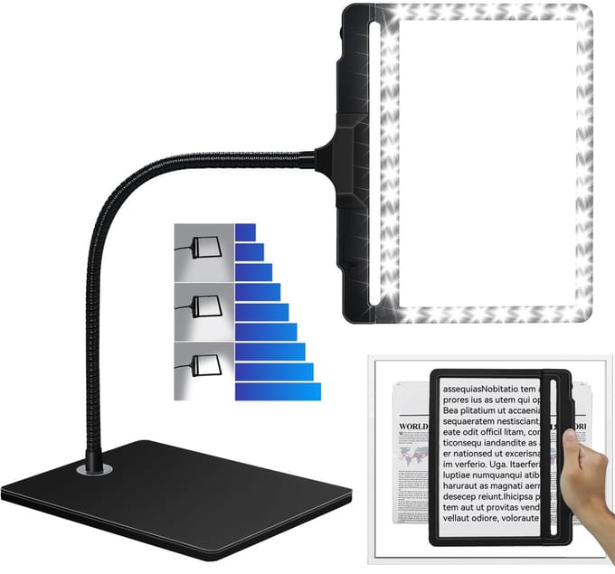 Unyqoos® 2-in-1 Vergrootglas met Verlichting en Standaard voor Leesgemak