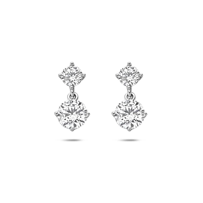 Glams oorhangers zirkonia - Zilver