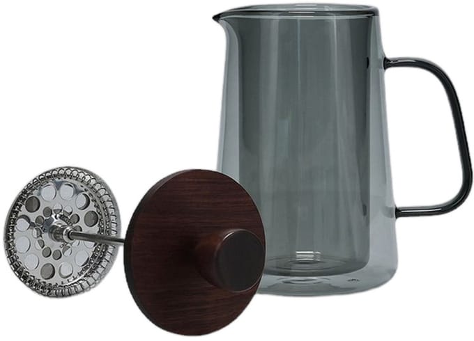 S|P Collection Luma Grey koffiepot met glazen filter en deksel, 350 ml