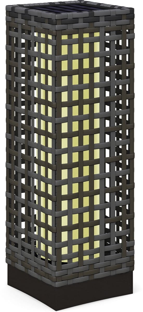 Outsunny - Lantaarn - Zonne-energie - 15,5L x 15,5B x 46H cm - Grijs