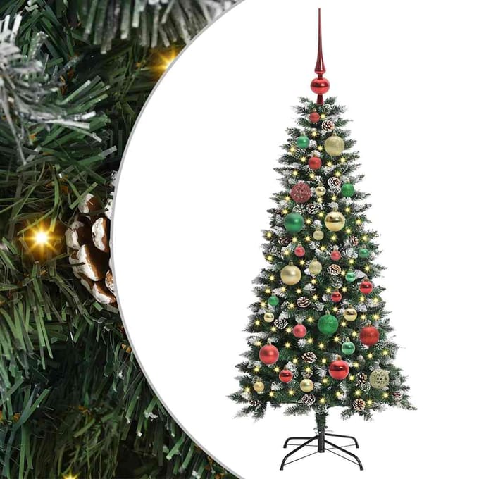 vidaXL - Kunstkerstboom - Groen - 120 - cm - PVC - en - Plastic - en - Staal