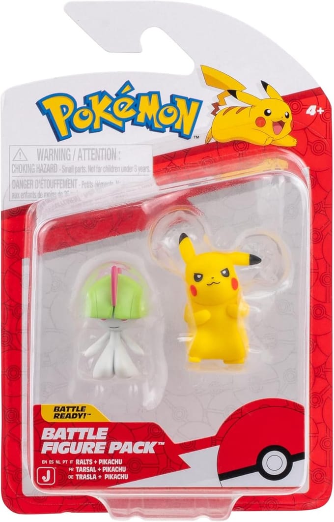 Pokemon Battle Figure 2-Pack Ralts en Pikachu - Speelfiguren - Videogame - 5 cm