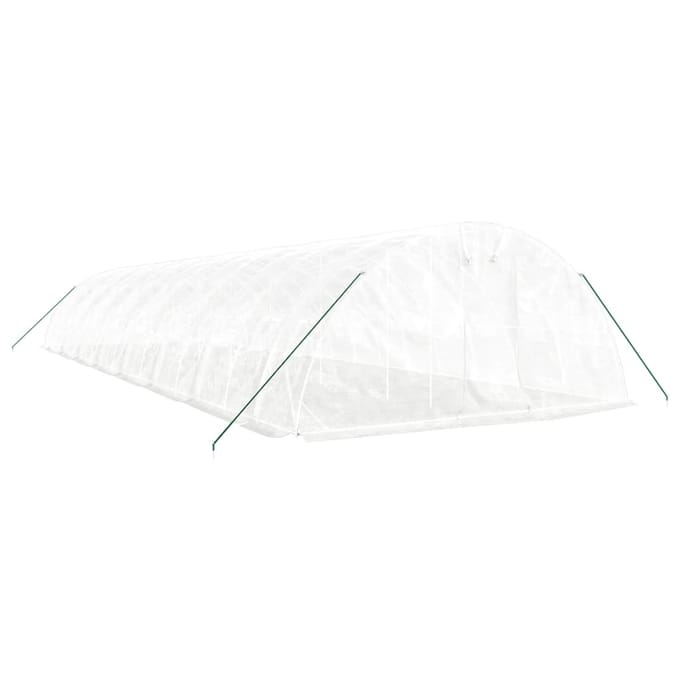 vidaXL - Tuinkas - met - stalen - frame - 80 - m² - 16x5x2,3 - m - wit